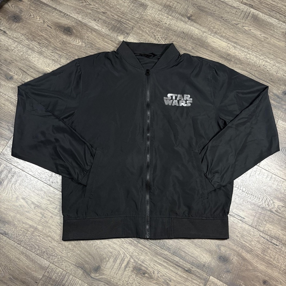Star Wars Jacket Mens M Black Stormtrooper Graphic Bomber Full Zip EXP52BMRG